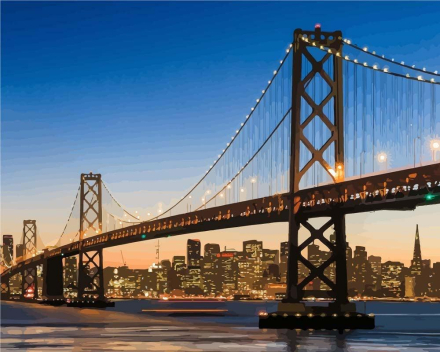 Malen nach Zahlen - San Francisco Skyline, mit Rahmen