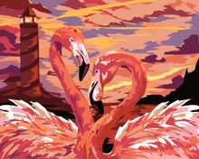 Malen nach Zahlen - Flamingo Liebespaar, ohne Rahmen