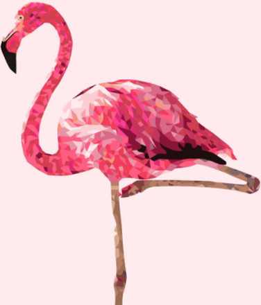Malen nach Zahlen - Flamingo Polygon, mit Rahmen