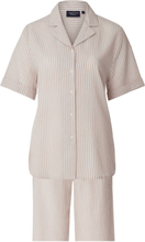 Lauren Organic Cotton Seersucker Pajama Set Pyjamas Nattøj Beige Lexington Home