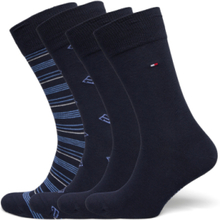 Th Men Giftbox Sock 4P Monogram Str Underwear Socks Regular Socks Navy Tommy Hilfiger