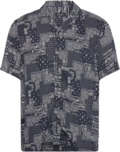 Maklampo Tops Shirts Short-sleeved Navy Matinique