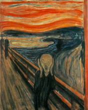 Edvard Munch, Der Schrei - Klassiker, 40x50cm / Ohne Rahmen / 36 Farben (Bestseller)
