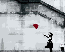 Mädchen mit Ballon, Banksy - Banksy, 75x60cm / Ohne Rahmen / 36 Farben (Bestseller)