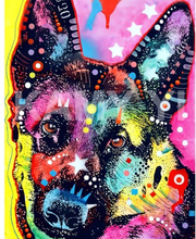 Malen nach Zahlen - Abstrakter Schäferhund, 40x50cm / Ohne Rahmen / 36 Farben (Bestseller)