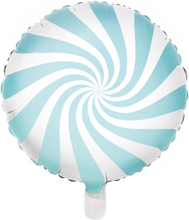 Lys Blå Candy Mønstret Folieballong 45 cm