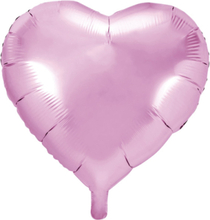 Stor Hjärtformad Ljus Rosa Folieballong 61 cm