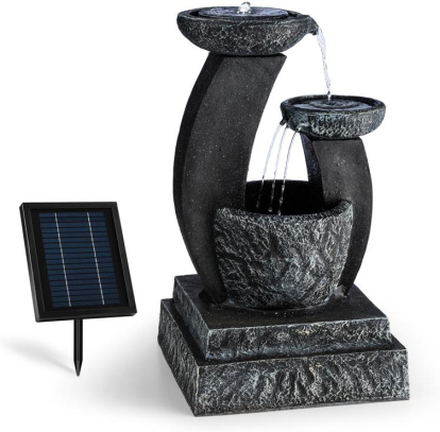 Fantaghiro Prydnadsfontän Trädgårdsbrunn 3W Solar LED Polyresin Stenoptik