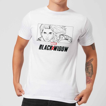 Black Widow Line Drawing Men's T-Shirt - White - M - White