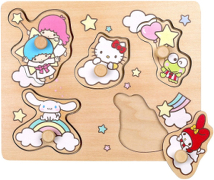 Hello Kitty Wooden Puzzle 5 Pcs Toys Puzzles And Games Puzzles Pegged Puzzles Multi/patterned Hello Kitty