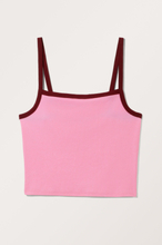 Cropped Ribbed Singlet - Pink