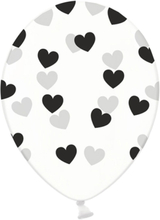 Ballonger Hjärtan, svart transparent - PartyDeco