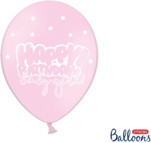 Ballonger Happy Birthday Baby Girl, rosa - PartyDeco