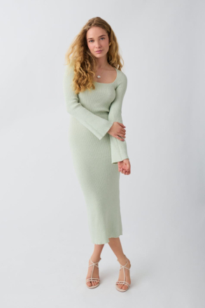 Gina Tricot - Knitted midi dress - neulemekot - Green - M - Female