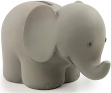 Bambam - Sparegris Elefant I Gaveæske Home Kids Decor Storage Piggy Banks Grey Bambam