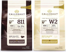 Vit & mörk choklad 5 kg - Callebaut
