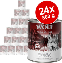 Sparpaket: Wolf of Wilderness Adult 24 x 800 g - The Taste of Canada