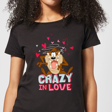 Looney Tunes Crazy In Love Taz Women's T-Shirt - Black - S