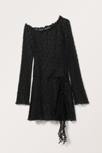 Laced One Shoulder Mini Dress - Black