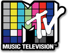 MTV Color Blocks Logo Sticker, Accessories