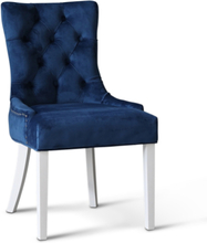 2 st Tuva stol i blå sammet med rygghandtag