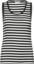 2X2 Cotton Stripe Amour Tank Top Tops T-shirts & Tops Sleeveless Black Mads Nørgaard