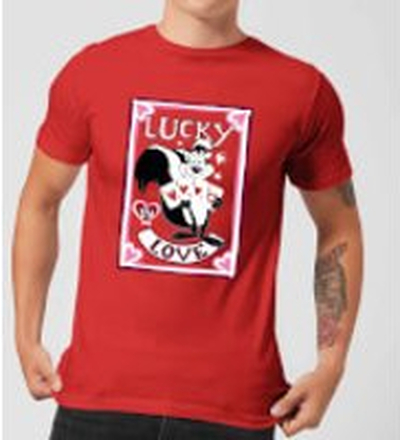 Looney Tunes Lucky In Love Pepe Le Pew Men's T-Shirt - Red - L - Red