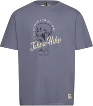 Hike Tee Tops T-Kortærmet Skjorte Blue Fat Moose