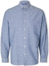 Selected Skjortor med långa ärmar Noos Slimnew-linen Shirt L/S - Medium Blue Denim