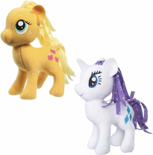 Set van 2x Pluche My Little Pony speelgoed knuffels Rarity en Applejack 13 cm