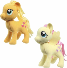 Set van 2x Pluche My Little Pony speelgoed knuffels Fluttershy en Applejack 13 cm
