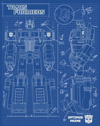 Transformers Optimus Prime Schematic Women's T-Shirt - Royal Blue - XL - Royal Blue