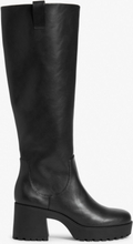 Platform calf boots - Black