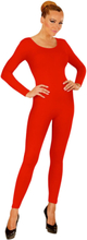 Rød Bodysuit med Lange Ermer - Strl S/M