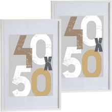 2x stuks houten fotolijst wit geschikt voor een foto van 40 x 50 cm of 50 x 70 cm