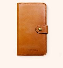 Andrew plånboksfodral i brunt Italienskt läder till iPhone IPhone X Cognac