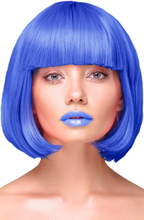 Party Wig Short Straight Hair Dark Blue Peruukki