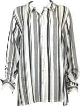 Oversize shirt - 8843 - Stribet Hvid 42/44