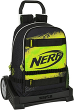 Skolväska med hjul Nerf Neon Svart Lime