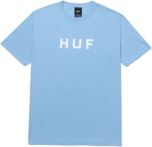 HUF Essentials OG Herren T-Shirt klassisches Baumwoll-Shirt mit Logo-Schriftzug TS01752 Blau