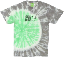 HUF Dye Tiedye Herren T-Shirt modisches Baumwoll-Shirt mit Allover-Muster und Front-Print TS01630 Grün