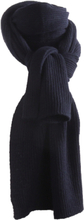 Marineblauwe kasjmier-blend rib sjaal