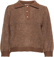 Yrsa Pullover With Collar Tops Knitwear Jumpers Brown Noa Noa