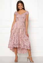 Goddiva Embroidered Lace Dress Blush L (UK12)