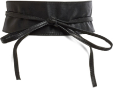 Pcvibs Leather Tie Waist Belt Noos Belte Svart Pieces*Betinget Tilbud