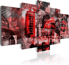 Lærredstryk London collage - 5 stk