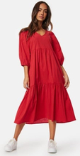 Happy Holly Balloon Sleeve Cotton Dress Red 32/34