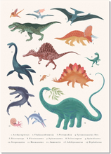 Dinosaurie Poster Mesozoic Era 50x70 cm, Åsa Holmberg