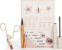 MAKEUP REVOLUTION_SET The 5D Lash Eye Lift & Define 5D Lash Mascara Mascara + Renaissance Flick Pen Eyeliner + Rose Gold Eyelash Curlers Eyelash