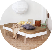 Wood Lounger 90 cm vit/ek, Oliver Furniture